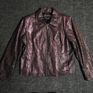 Real Leather. Vintage Pamela McCoy Purple Snakeskin 100% Leather Jacket